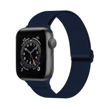 Betaalbare Hoesjes Bandje Geschikt Voor Apple Watch Bandje 42/44/45 mm Nylon Polsband Met Gesp - Horloge Bandje Geschikt Voor Apple Watch 1-8 / SE - 42/44/45 mm - Donkerblauw