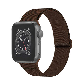 Bandje Geschikt Voor Apple Watch Bandje 42/44/45 mm Nylon Polsband Met Gesp - Horloge Bandje Geschikt Voor Apple Watch 1-8 / SE - 42/44/45 mm - Bruin