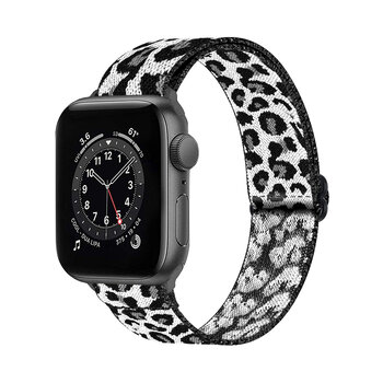 Betaalbare Hoesjes Bandje Geschikt Voor Apple Watch Bandje 38/40/41 mm Nylon Polsband Met Gesp - Horloge Bandje Geschikt Voor Apple Watch 1-8 / SE - 38/40/41 mm - Panter Bruin
