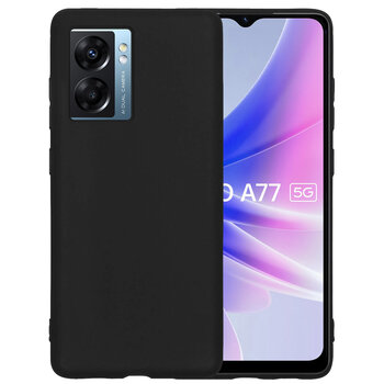 Oppo A77 Hoesje Siliconen Hoes Case Cover - Zwart