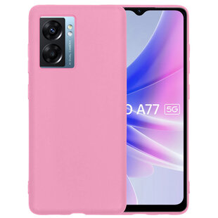 Oppo A77 Hoesje Siliconen Hoes Case Cover - Lichtroze