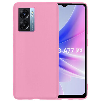 Oppo A77 Hoesje Siliconen Hoes Case Cover - Lichtroze