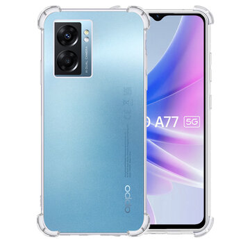 Oppo A77 Hoesje Siliconen Shock Proof Hoes Case Cover - Transparant