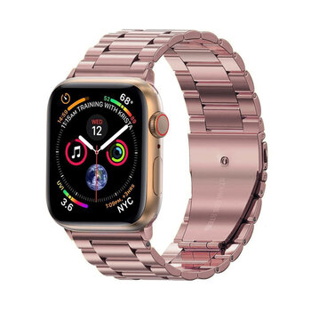 Bandje Geschikt Voor Apple Watch Bandje 42/44/45 mm Metalen Schakel Polsband - Horloge Bandje Geschikt Voor Apple Watch 1-8 / SE - 42/44/45 mm - Rose Goud