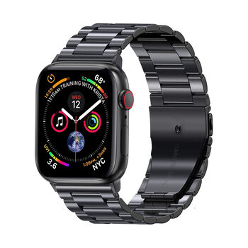 Bandje Geschikt Voor Apple Watch Bandje 42/44/45 mm Metalen Schakel Polsband - Horloge Bandje Geschikt Voor Apple Watch 1-8 / SE - 42/44/45 mm - Zwart