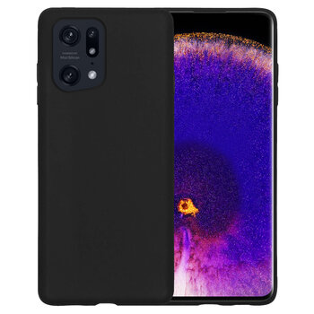 Oppo Find X5 Pro Hoesje Siliconen Hoes Case Cover - Zwart