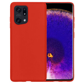 Oppo Find X5 Pro Hoesje Siliconen Hoes Case Cover - Rood
