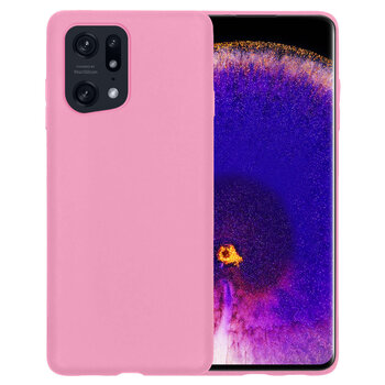 Oppo Find X5 Pro Hoesje Siliconen Hoes Case Cover - Lichtroze