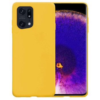 Oppo Find X5 Pro Hoesje Siliconen Hoes Case Cover - Geel