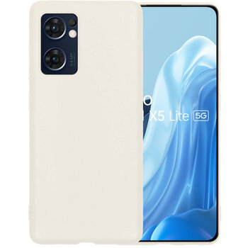 OPPO Find X5 Lite Hoesje Siliconen Hoes Case Cover - Wit