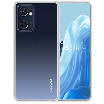OPPO Find X5 Lite Hoesje Siliconen Hoes Case Cover - Transparant