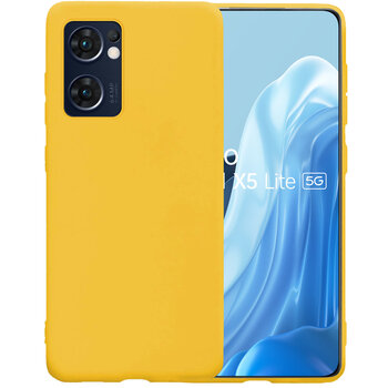 OPPO Find X5 Lite Hoesje Siliconen Hoes Case Cover - Geel