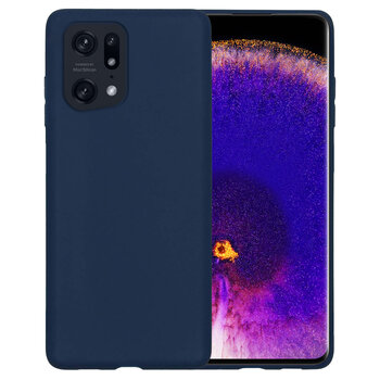 Oppo Find X5 Hoesje Siliconen Hoes Case Cover - Donkerblauw