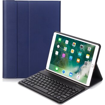 iPad 10.2 2021 Hoesje Toetsenbord Hoes Luxe Keyboard Case Cover - Donkerblauw