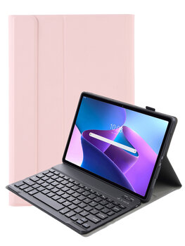 Lenovo M10 Plus (3e generatie) Hoesje Toetsenbord Hoes Luxe Keyboard Case Cover - Rose Goud