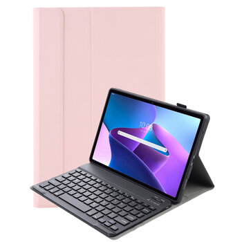 Lenovo M10 Plus (3e generatie) Hoesje Toetsenbord Hoes Luxe Keyboard Case Cover - Rose Goud