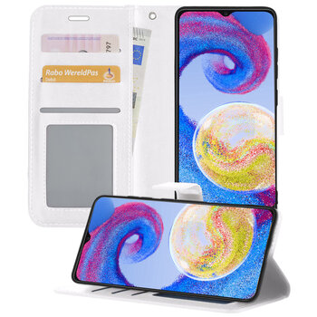 Samsung Galaxy A04s Hoesje Book Case Kunstleer Cover Hoes - Wit