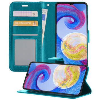 Samsung Galaxy A04s Hoesje Book Case Kunstleer Cover Hoes - Turquoise
