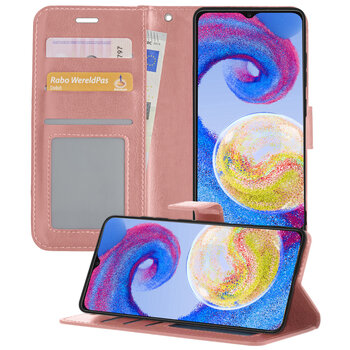 Samsung Galaxy A04s Hoesje Book Case Kunstleer Cover Hoes - Rose Goud