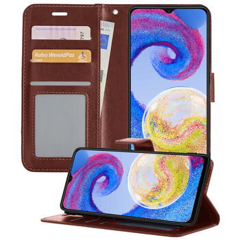 Samsung Galaxy A04s Hoesje Book Case Kunstleer Cover Hoes - Bruin