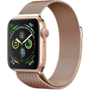 Betaalbare Hoesjes Geschikt Voor Apple Watch 8 Bandje Rose Goud Horloge Bandje Milanees Met Magneetsluiting (41 mm)