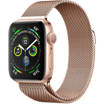 Geschikt Voor Apple Watch SE Bandje Rose Goud Horloge Bandje Milanees Met Magneetsluiting (40 mm)