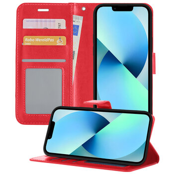 Apple iPhone 14 Pro Max Hoesje Book Case Kunstleer Cover Hoes - Rood