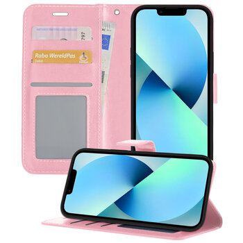 Apple iPhone 14 Plus Hoesje Book Case Kunstleer Cover Hoes - Lichtroze