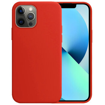 Apple iPhone 14 Pro Max Hoesje Siliconen Hoes Case Cover - Rood