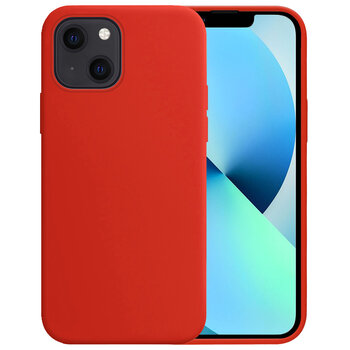 Apple iPhone 14 Hoesje Siliconen Hoes Case Cover - Rood