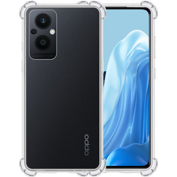 Oppo Reno 8 lite Hoesje Siliconen Shock Proof Hoes Case Cover - Transparant