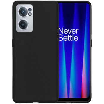 OnePlus Nord CE 2 Hoesje Siliconen Hoes Case Cover - Zwart