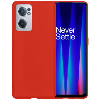 OnePlus Nord CE 2 Hoesje Siliconen Hoes Case Cover - Rood