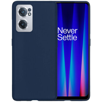 OnePlus Nord CE 2 Hoesje Siliconen Hoes Case Cover - Donkerblauw