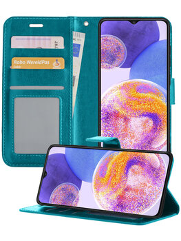 Samsung Galaxy A23 Hoesje Book Case Kunstleer Cover Hoes - Turquoise