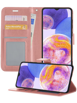 Samsung Galaxy A23 Hoesje Book Case Kunstleer Cover Hoes - Rose goud