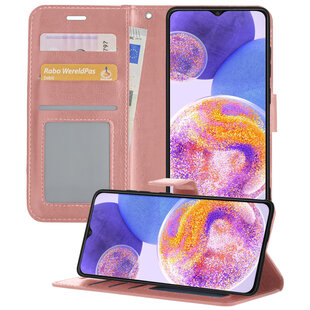 Samsung Galaxy A23 Hoesje Book Case Kunstleer Cover Hoes - Rose goud