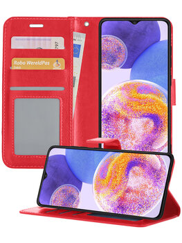 Samsung Galaxy A23 Hoesje Book Case Kunstleer Cover Hoes - Rood