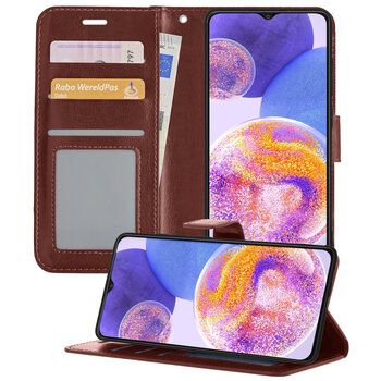 Samsung Galaxy A23 Hoesje Book Case Kunstleer Cover Hoes - Bruin