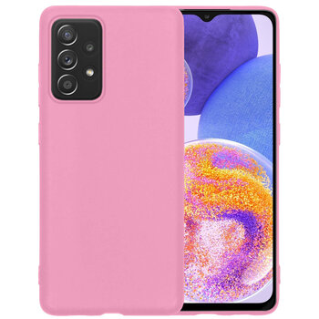 Samsung Galaxy A23 Hoesje Siliconen Hoes Case Cover - Lichtroze