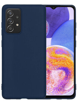 Samsung Galaxy A23 Hoesje Siliconen Hoes Case Cover - Donkerblauw