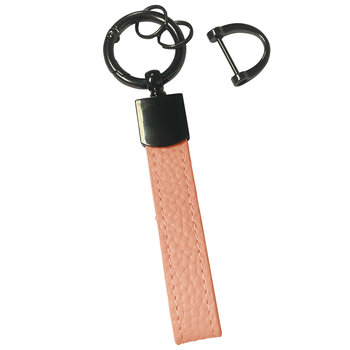 Sleutelhanger Leer Dik Met Sleutelhanger RIngen Leer Sleutelhanger Sleutelhanger Auto - Lichtroze