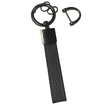 Sleutelhanger Leer Dik Met Sleutelhanger RIngen Leer Sleutelhanger Sleutelhanger Auto - Zwart