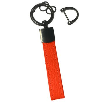 Sleutelhanger Leer Dik Met Sleutelhanger RIngen Leer Sleutelhanger Sleutelhanger Auto - Rood