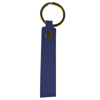 Sleutelhanger Leer Dun Sleutelhanger Leer met Sleutelring Sleutelhanger - Donkerblauw