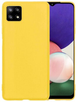 Samsung Galaxy M22 Hoesje Siliconen Hoes Case Cover - Geel