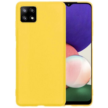 Samsung Galaxy M22 Hoesje Siliconen Hoes Case Cover - Geel