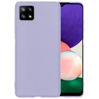 Samsung Galaxy M22 Hoesje Siliconen Hoes Case Cover - Lila