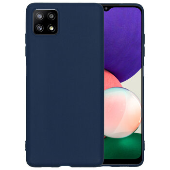 Samsung Galaxy M22 Hoesje Siliconen Hoes Case Cover - Donkerblauw