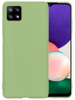 Samsung Galaxy M22 Hoesje Siliconen Hoes Case Cover - Groen